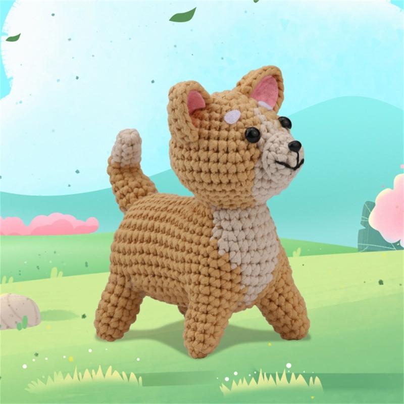 Kit per uncinetto di animali fai-da-te Set di filati per uncinetto di piante Kit per uncinetto per principianti Set per imparare l'uncinetto con video in inglese