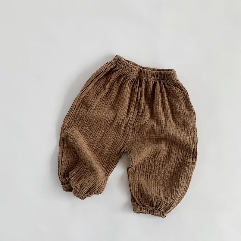 Double Layered Mosquito Repellent Pants for Children's Summer Vintage Pants Boys and Women's Korean Outerwear Pants