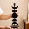 Black Pillar Candle Holder Iron Candlestick Sun Moon Star Metal Candle Stand for Weddings and Festival Table Decoration