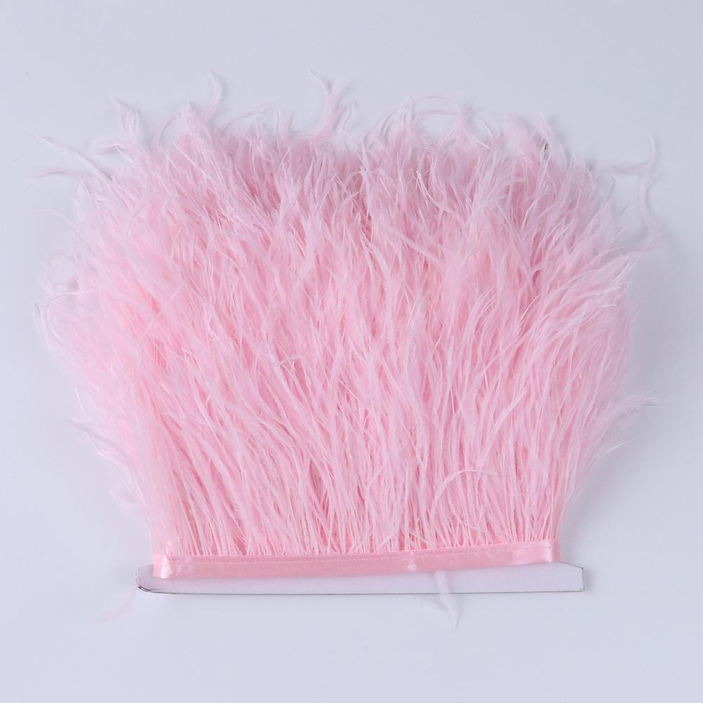 1 Meter Ostrich Feather Trim Trimming Natural Ostrich plumage Fringe Ribbon Lace for Wedding Party Dress Sewing Decoration plume