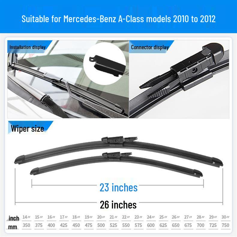 Compatible Mercedes-Benz A-Class A200L/A180L Wipers - Frameless, Silent Car Accessories, 2022-2021 Models