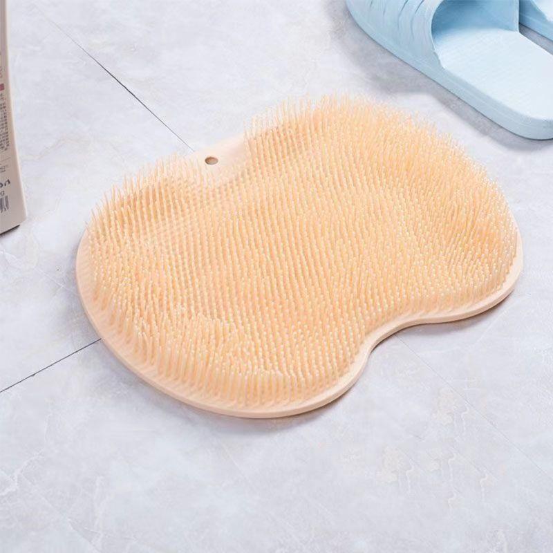Silicone Massage Shower Mat Non-slip Wash Foot Pad Foot Exfoliating Bathroom Rub Back Brush with Sucker Bath Massage Brush Pad