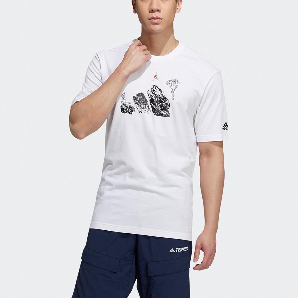 adidas Jump Gfx Ss T Cartoon Pattern Printing Sports Short Sleeve White Men's H20793