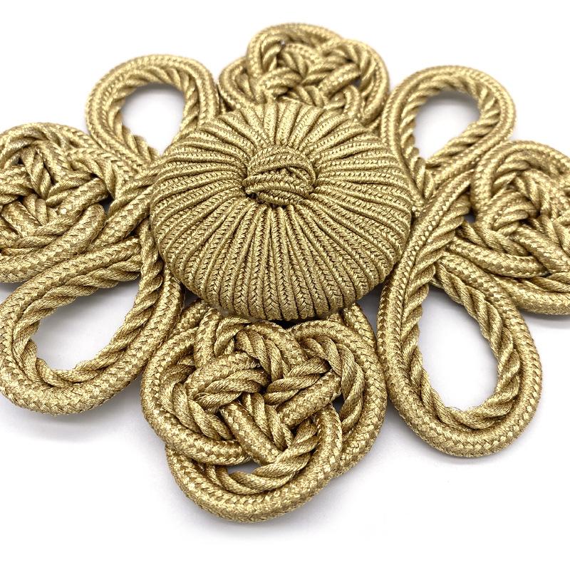 1 Pair Chinese Frog Buttons for DIY Cheongsam, Tang Suit, Invitation Card Decor, Sewing Accessory, Golden Chinese Knot Button
