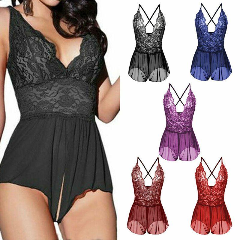 Babydoll Lingerie da Donna con Scollo a V, Schiena Incrociata, Spalline Incrociate Regolabili e Opzioni Taglie Forti