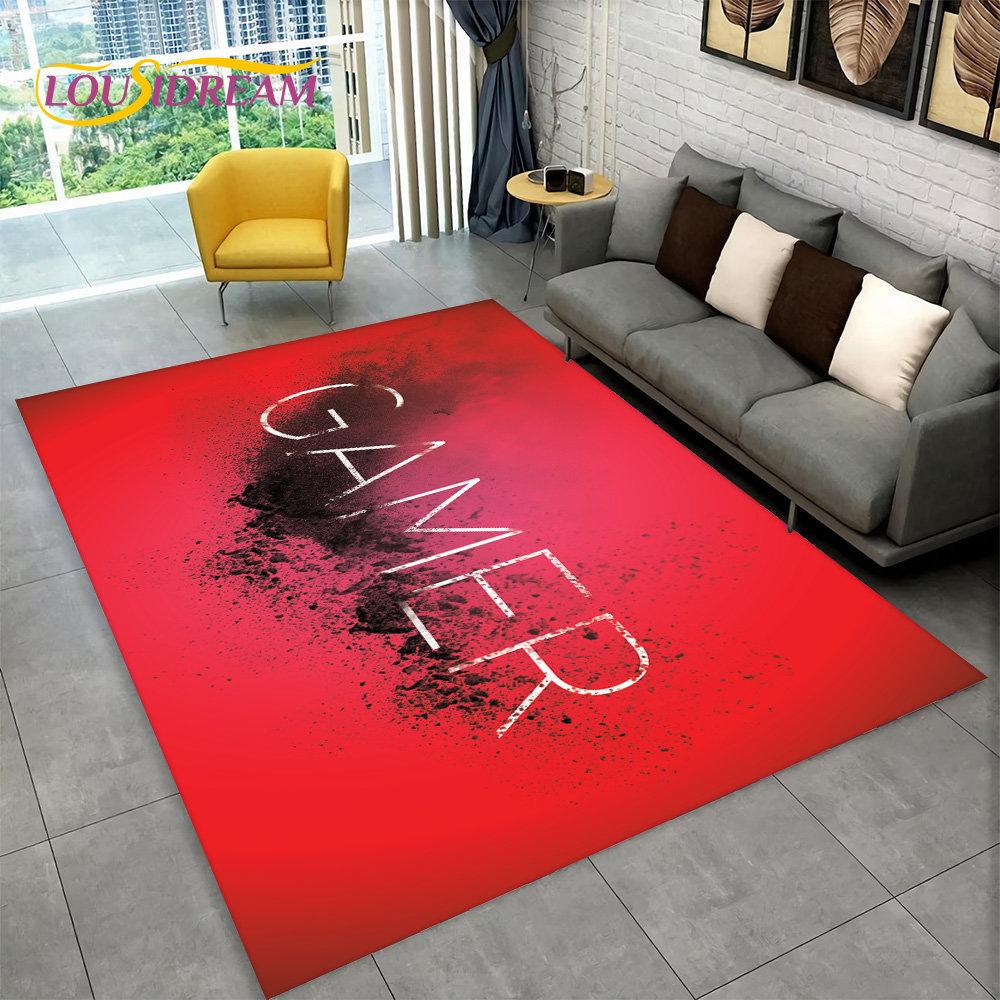 Tappeto a Pelo Corto Cartoon 3D Area Rug Giocatore Game Over, Tappeto per Soggiorno Camera da Letto Divano Sala Giochi Zerbino Decorazione, Tappetino Antiscivolo per Gioco Bambini