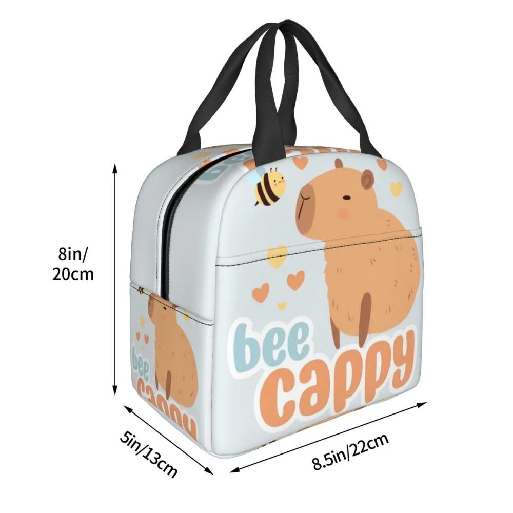 Bee And Capybara Bee Cappy Insulated Lunch Bag for Women Kids Portable Food Boxes Thermal Lunch Box Tote