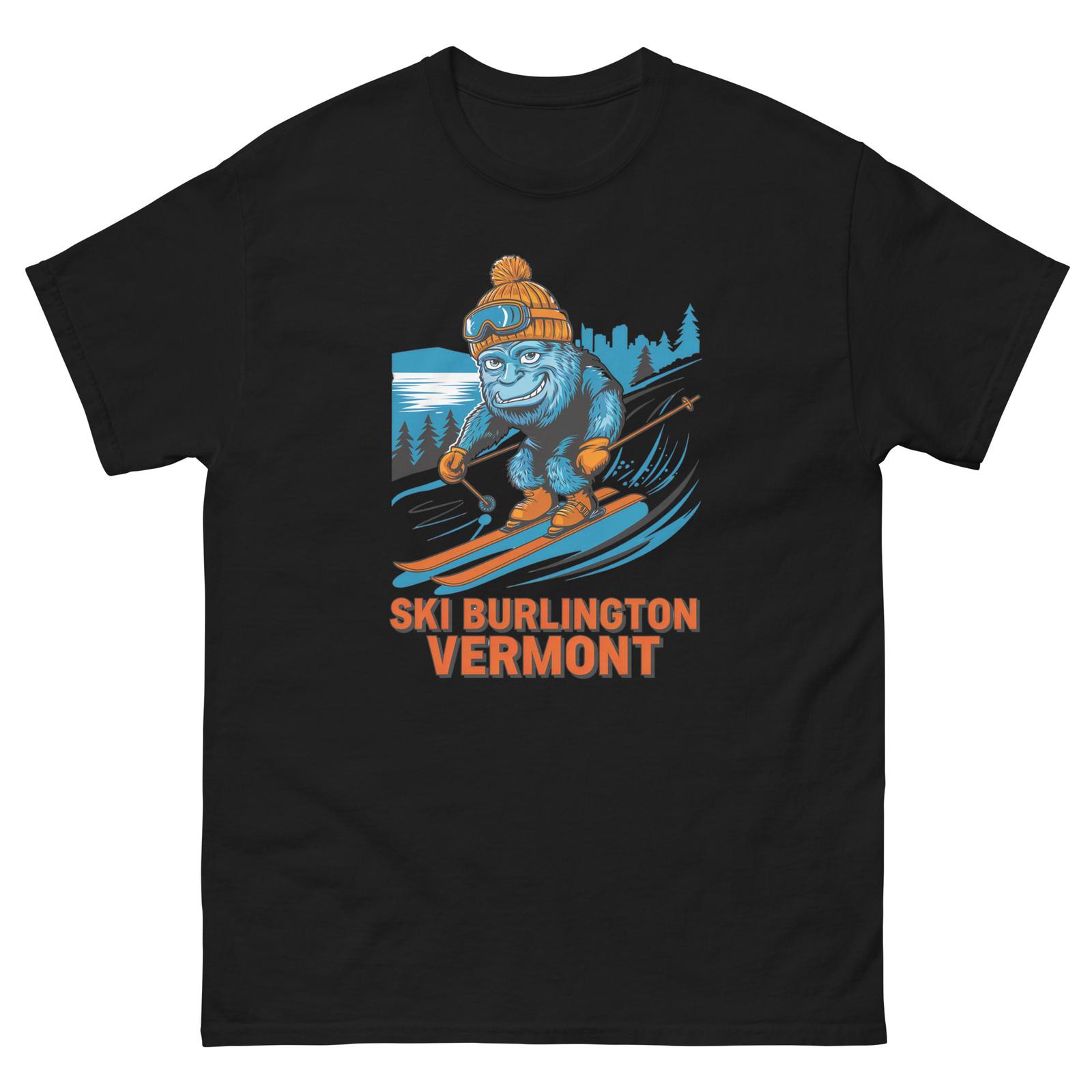Ski Burlington Vermont Monster Skiing Skier Animal T-Shirt M