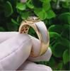 Gold-Plated Men's Engagement Ring with Simulated Diamond - European & American Fashion Style