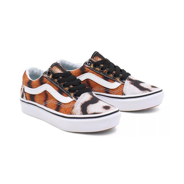 Y/Project X Vans Canvas Collaboration Velcro Casual Tiger Stripe Low Top Kids Sneakers Kids sneakers Brown VN0A4U1Q9A9