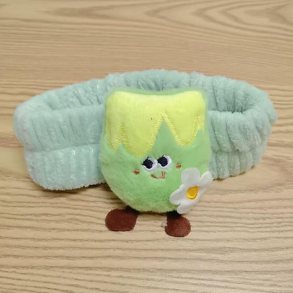 Korean Cartoon Flannel Christmas Headband - Cute Plush Hair Tie for Face Wash and Makeup