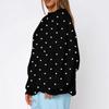 Women's Polka Dot Neck Sweatshirt, Lightweight Casual Pullover for Everyday Wear