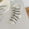Female Autumn New Style Simple All Match Stripe In The Tube Stack Socks