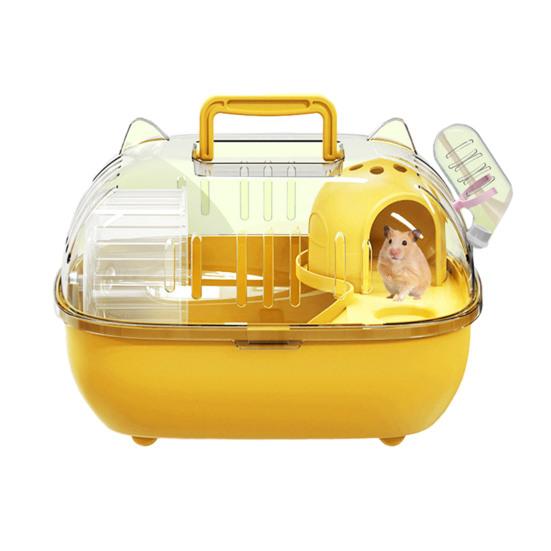 Travel Hamster Cage Small Pet Carrier with Transparent Viewing Dome Pet Crate with Ventilation Slots for Vet Trips Picnics Mice Gerbils Reptiles