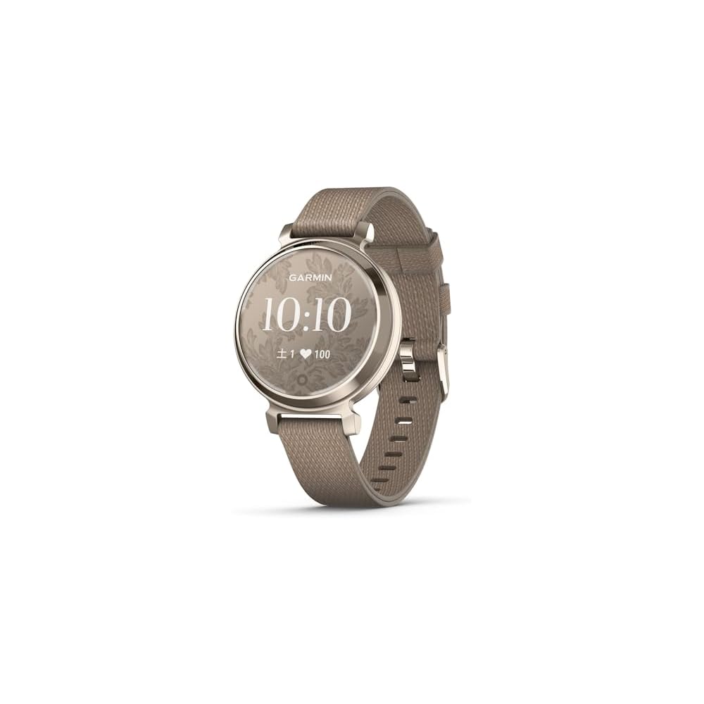 Garmin Lily 2 Classic Coffee Nylon/Cream Gold [Suica Compatible Model/5 Days Battery Life On a Full Charge/sleep Analysis/stress level/Body Battery/co