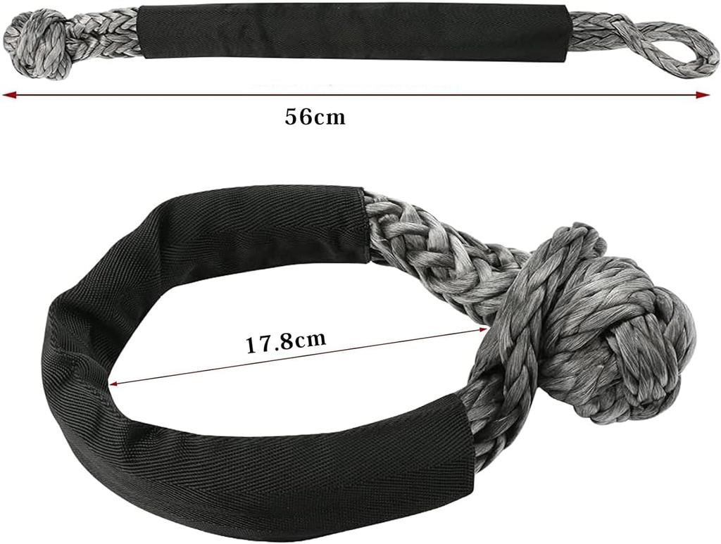 Soft Shackle Synthetic Rope 12mm*56cm Max Capacity 17t Synthetic Fiber Protective Recovery Rope for
