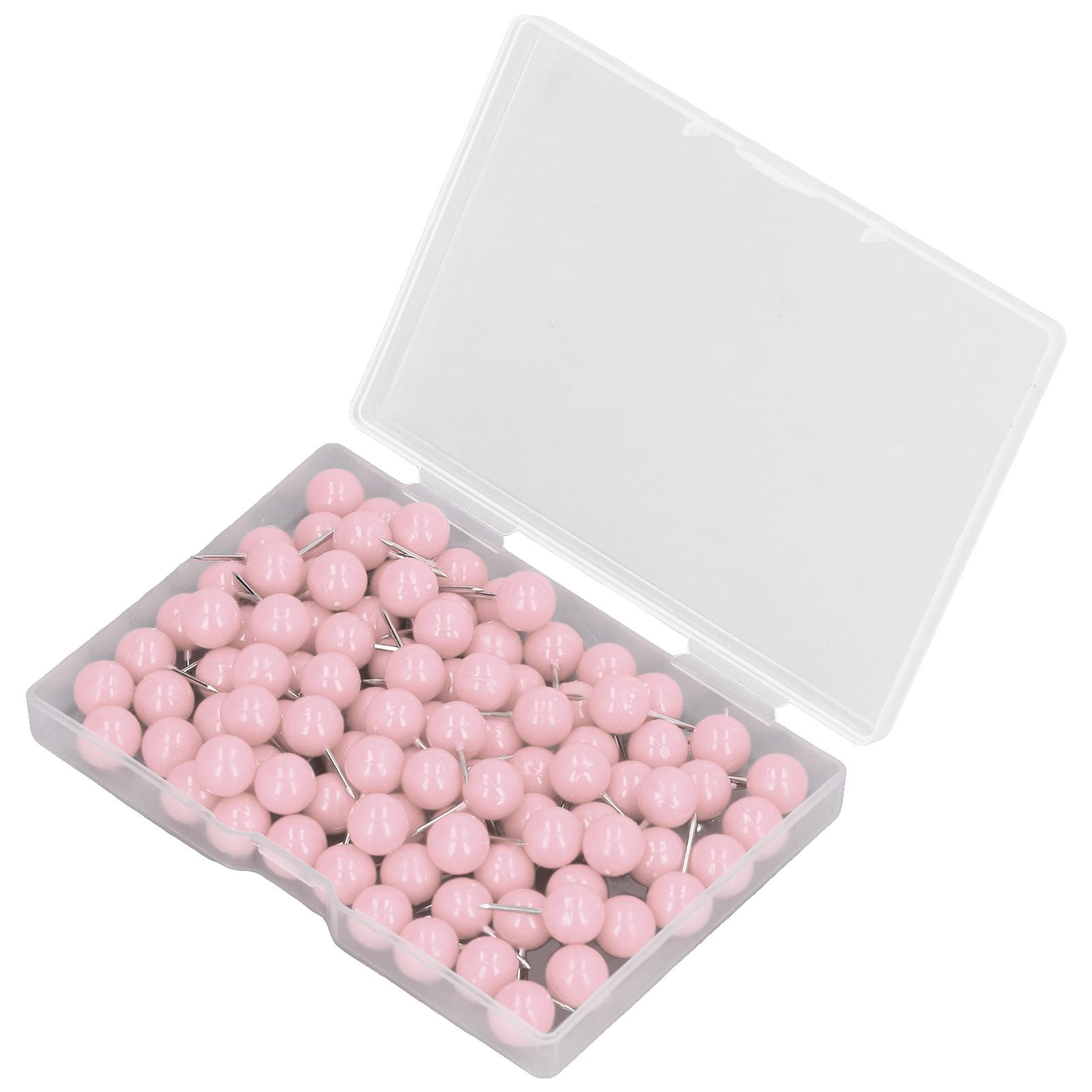 

100 шт. Кнопки-гвоздики для карт Стальные пластиковые декоративные маркировочные кнопки для пробковых досок 9,5x20 мм Pinkish