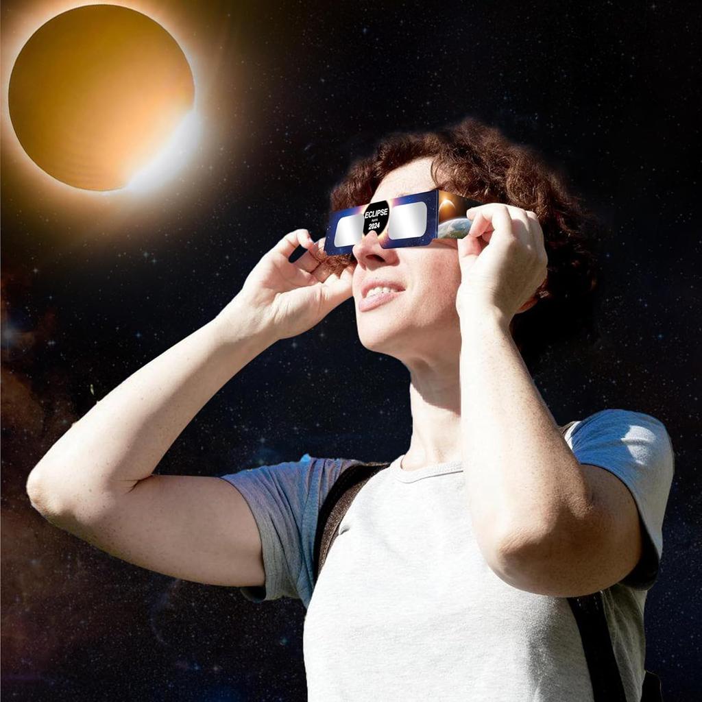 Solar Eclipse Glasses AAS Approved 2024, 6 Pack Solar Eclipse Glasses for Direct Sun Viewing-ISO 12312-2:2015(E) & CE Certified