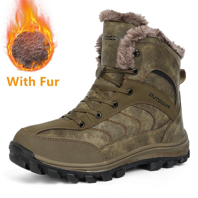 

Ботинки в стиле ретро, мужские походные ботинки, кожаные ботинки ручной работы для мотокросса, теплые плюшевые меховые зимние ботинки для мужчин, ботинки для снега 48