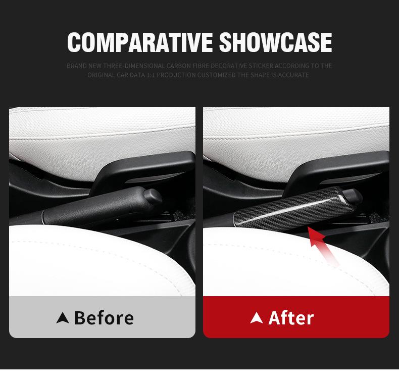 Fiat 500 Carbon Fiber Handbrake Grip Cover Trim