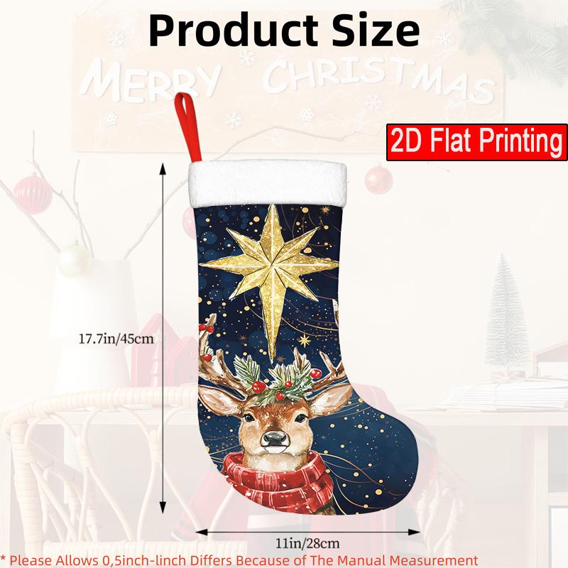 Christmas Decoration Fireplace Hanging Stocking A Single Piece of a Christmas Stocking Featuring a Middle Star Design Wi