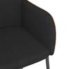 Dining Chairs 2 Pcs Black Fabric and Faux Leather