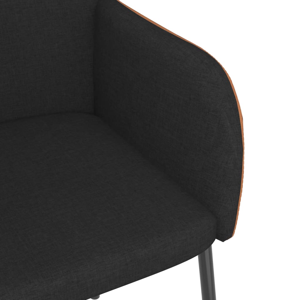 Dining Chairs 2 Pcs Black Fabric and Faux Leather