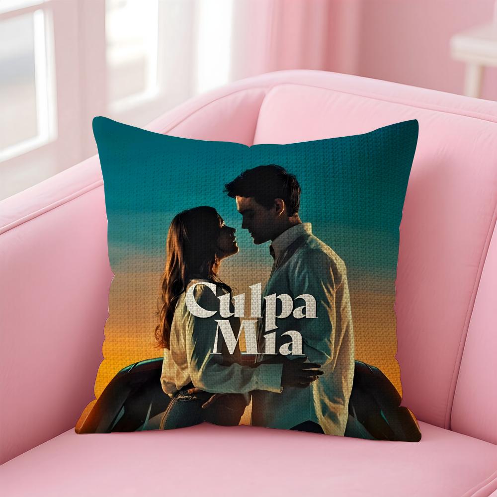 TV Show MMy Fault Culpa Cushion Cover Natural Linen Pillow Case DoubleSided Print Decorative Sofa Pillowcase Home Decor Gift