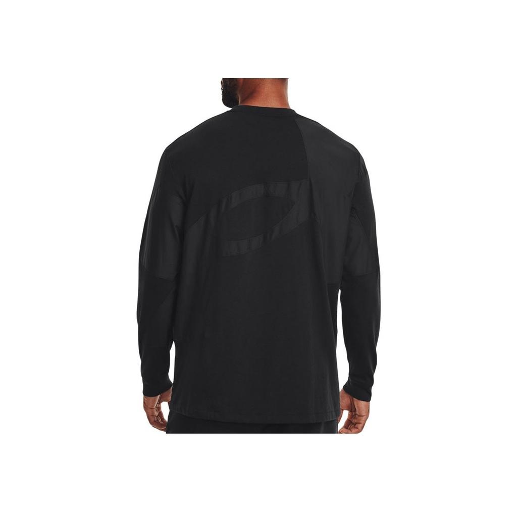 Under Armour Solid Color Crew Neck Pullover Printed Shoulder T-Shirt Men T-Shirts Black 1373876-001