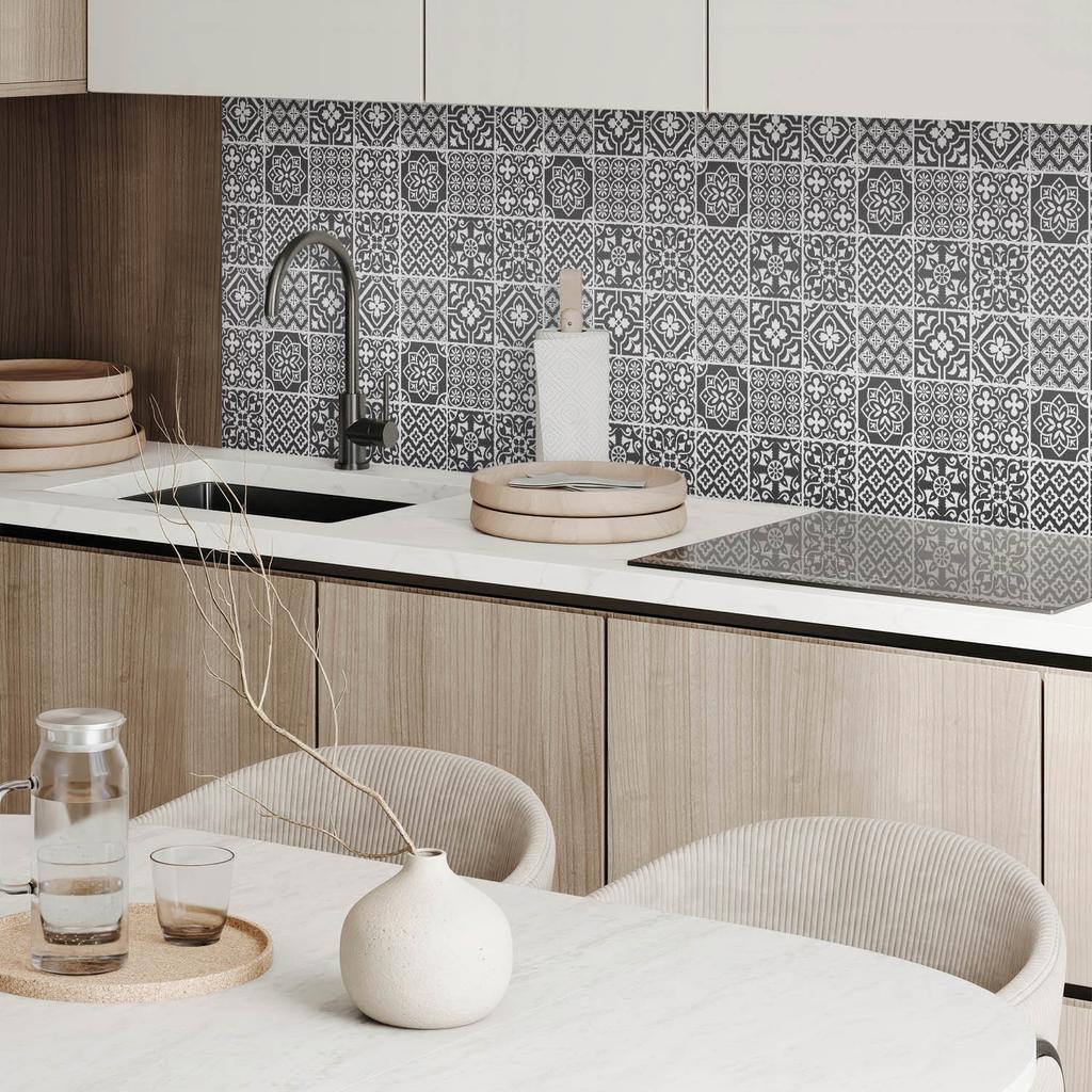 Naklejany Panel Winylowy Do Przedpokoju 100X50 Cm Wzory Geometryczne W Kafelkach