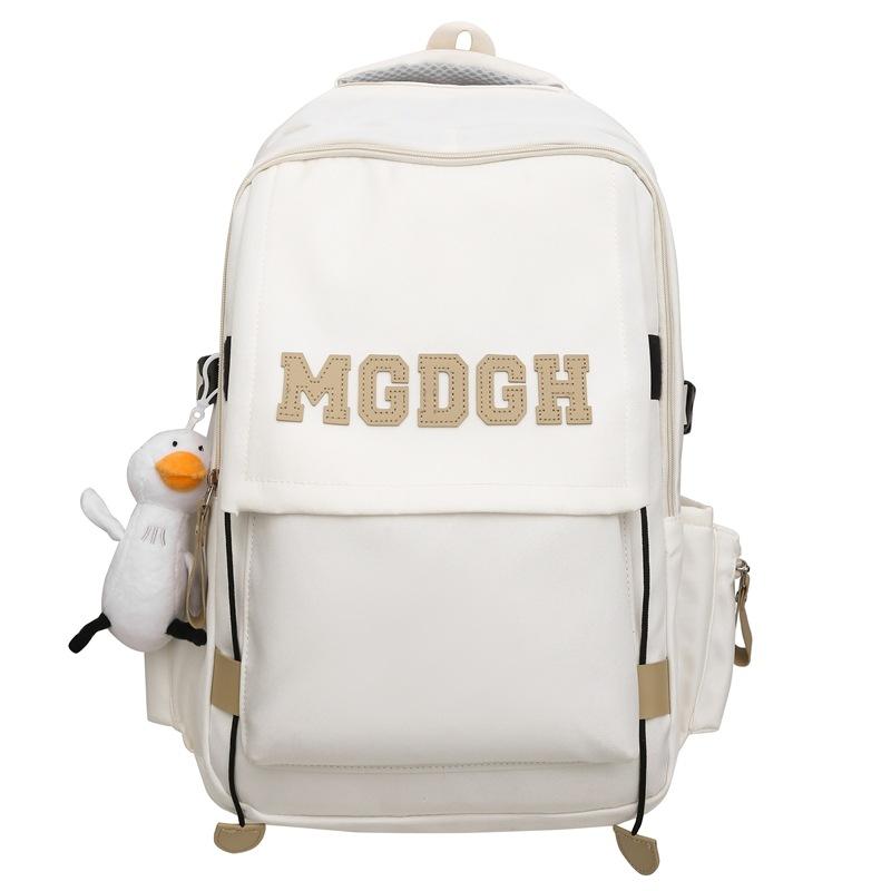 Schoolbag Japanese new solid color simple campus junior high school schoolbag Korean version girl backpack women's large capacity travel backpack