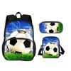 Soccer New Round Front Bag Backpack Pencil Case Shoulder Bag 3Pcs Set the Best Companion for Male and Female Students In School