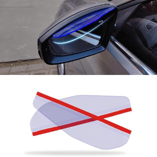2Pcs Carbon Fiber Side Mirror Rain Visor Guard, Universal for Cars, Trucks and SUVs (Black)