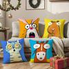 Cute Cartoon Animals Anti-dustmite Pillowcase Invisible zipper silky short plush Sofa cushion cover