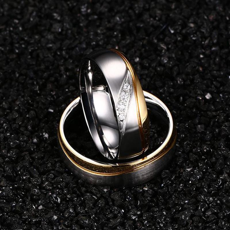 Personalized Name Promised Wedding Rings for Lover Couple Men Women Stainless Steel Engagement Party Gifts