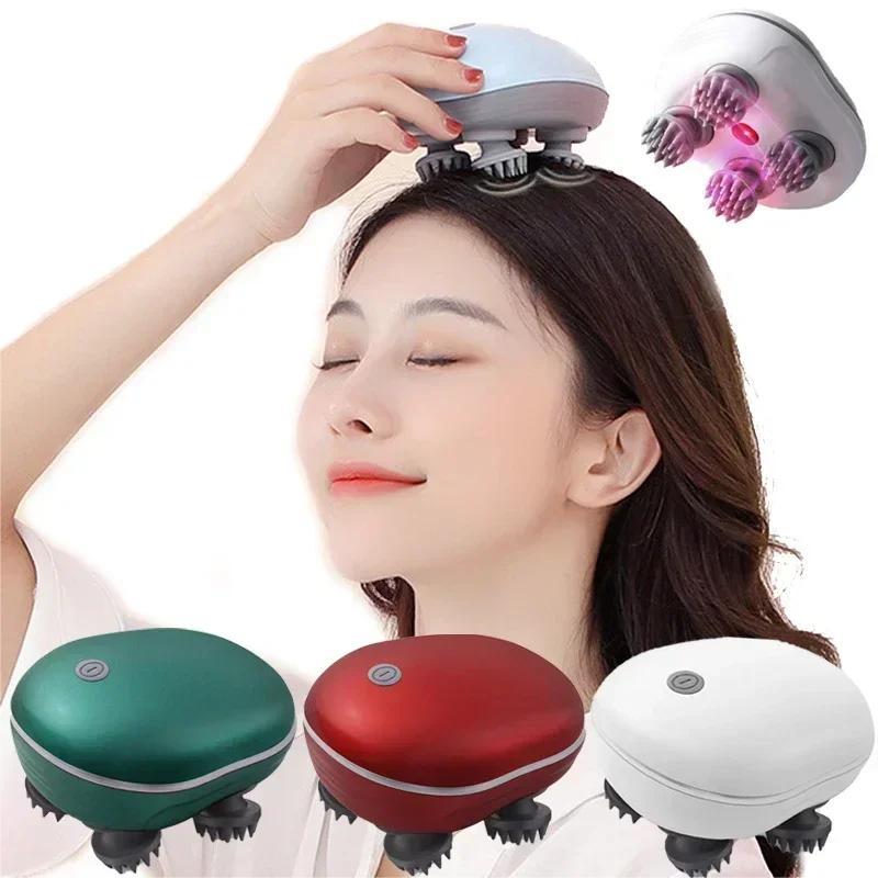 Professional Mini Smart Head Massager with Red-Light Therapy - Waterproof Design Scalp Care Device for Relaxation & Home Use