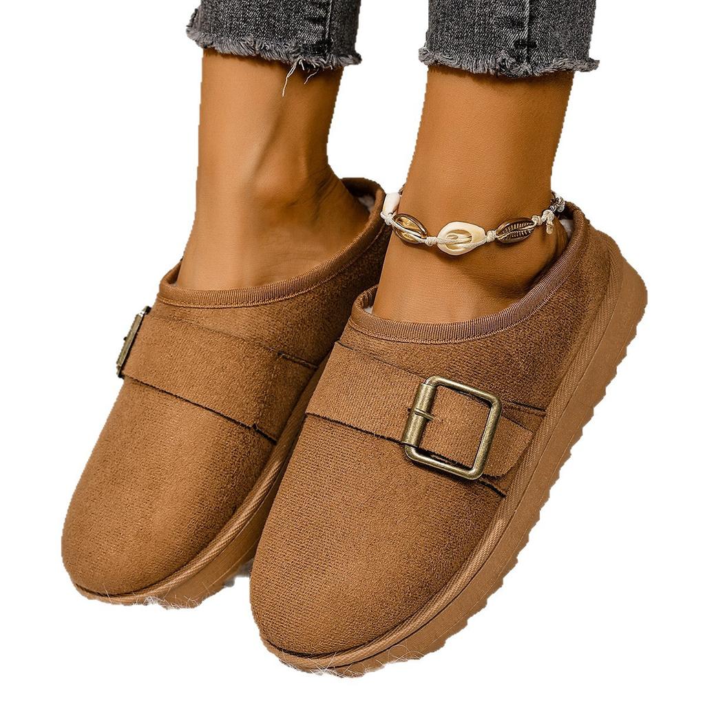 Neue Samt-Baumwollschuhe mit winterwarmen, lässigen, flachen Schneestiefeln in Übergröße für Damen