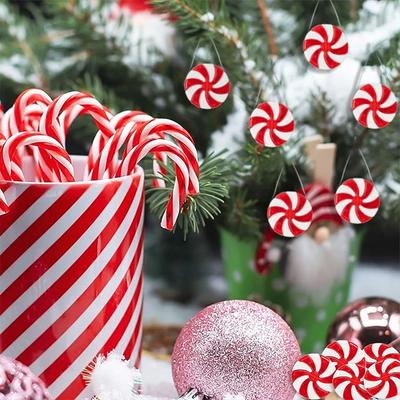 20pcs/Set Christmas Decoration Candy Cane Twisted Crutch Xmas Tree Hanging Ornaments For Home 2024 Kids Toy New Year Gifts 2025