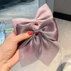 Hairpin Elegant Satin Hair Bow Clips Elastic Sturdy Fixing Women Stylish Gentle Hair Accessory for Delicate Hairstyles