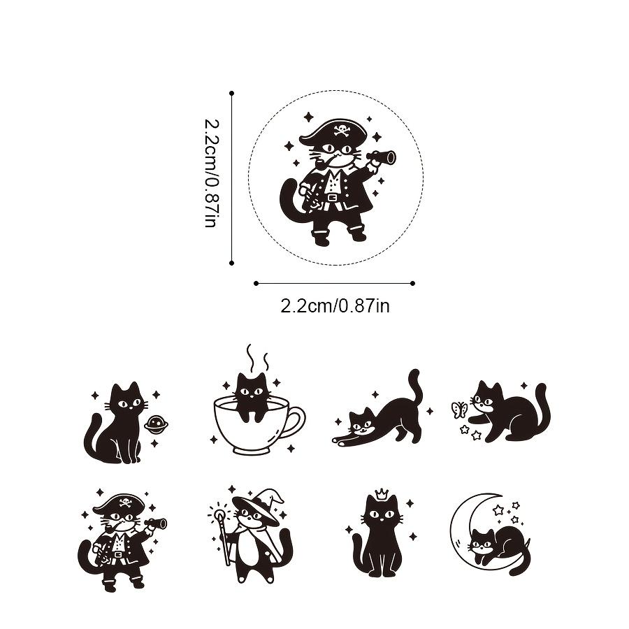 1 Set Cute Black Cat Photosensitive Stamps, Cartoon Cat Pattern Decorative Stamps for Scrapbooking, Notes and DIY Handmade Craft