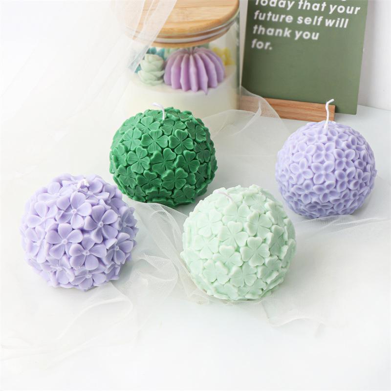 Flower Ball Silicone Candle Molds Aromatherapy Crafts Candles Spherical Flower Relief Resin Mold for Handmade Wedding Souvenirs