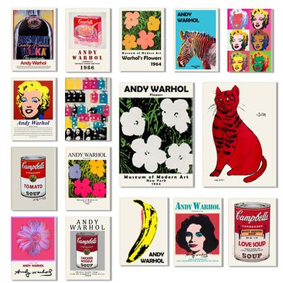 Andy Warhol Pop Art Leinwand-Poster, Blumen, Vintage-Gemälde, trendige Wandkunst, Druck für Wohnzimmer, Zuhause, Bilder, Wanddekoration