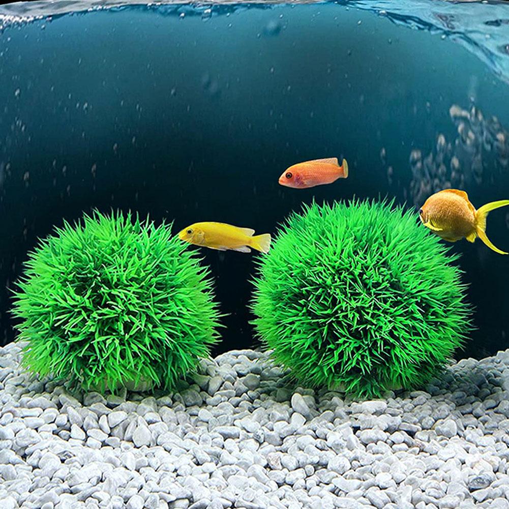 Artificial Aquatic Plant Colorful Pinecone Ball Aquarium Grass Ornament Decorative Ball Terrarium Aquascaping Decor Ornament for Fish Tank