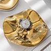 Wave Shaped Decorative Plate Ceramic Electroplating Irregular Jewelry Necklace Plate Light Luxury Corner Shaped Storage Tray
