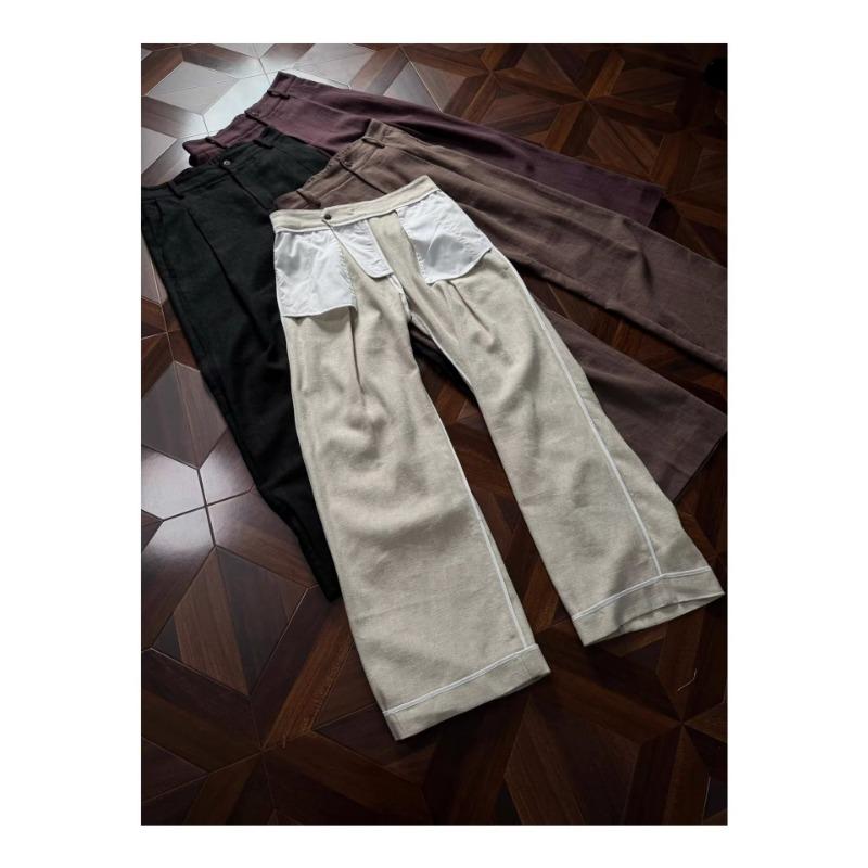 Old Money Style High Waist Loose Wide Leg Straight Casual Suit Trousers For Men And Women