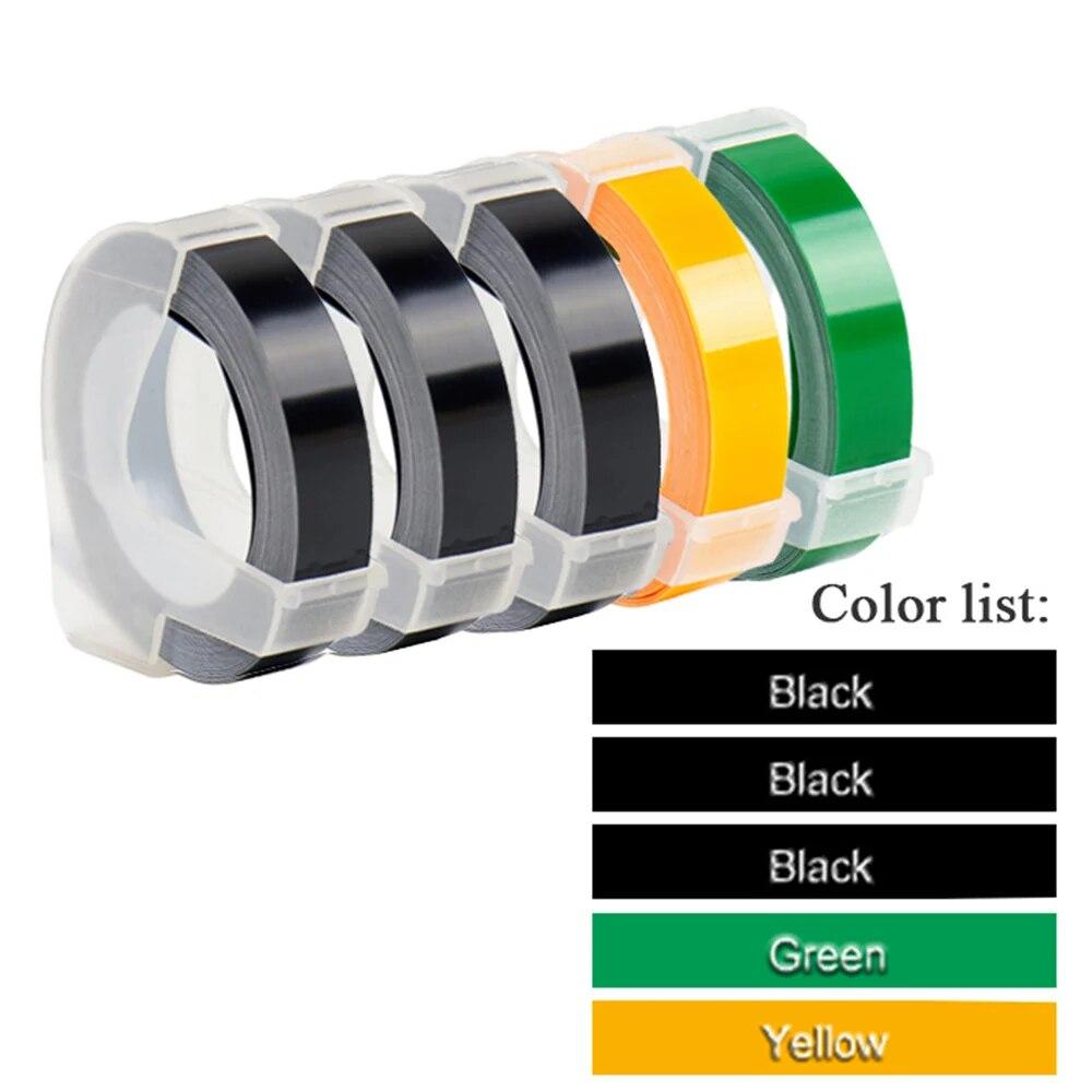 Red MoTex E101 Label Maker Machine Mini Printer Compatible for Dymo 3D Embossing Tape Manual Typewriter Embossing Label Maker