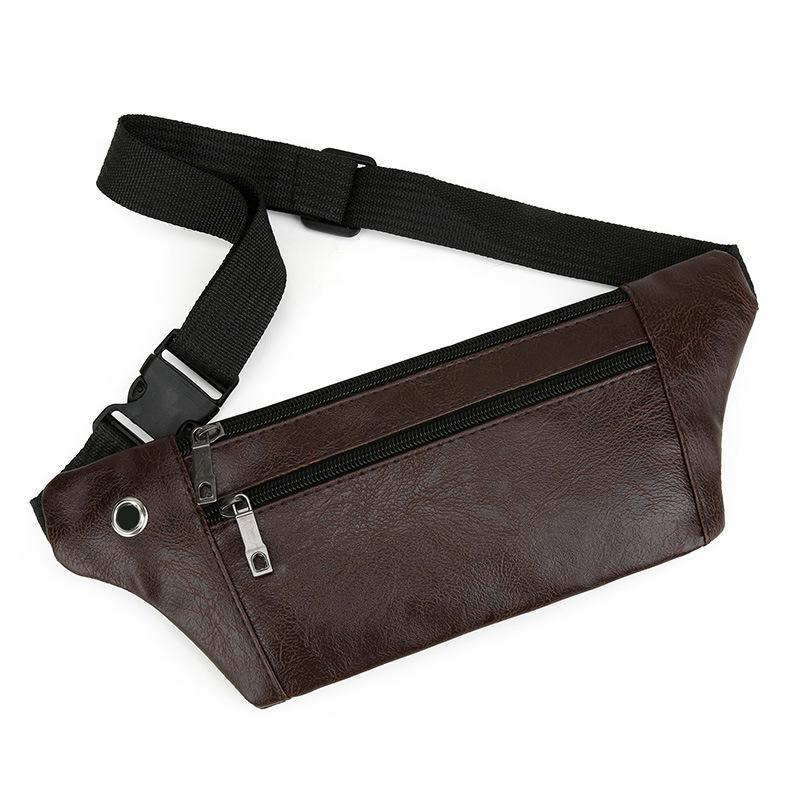 Bauchtasche Herren Tragbarer Gürtel Handy-Bauchtasche Schicht PU-Leder Multifunktional Einzelne Schulter Crossbody Handy-Tasche