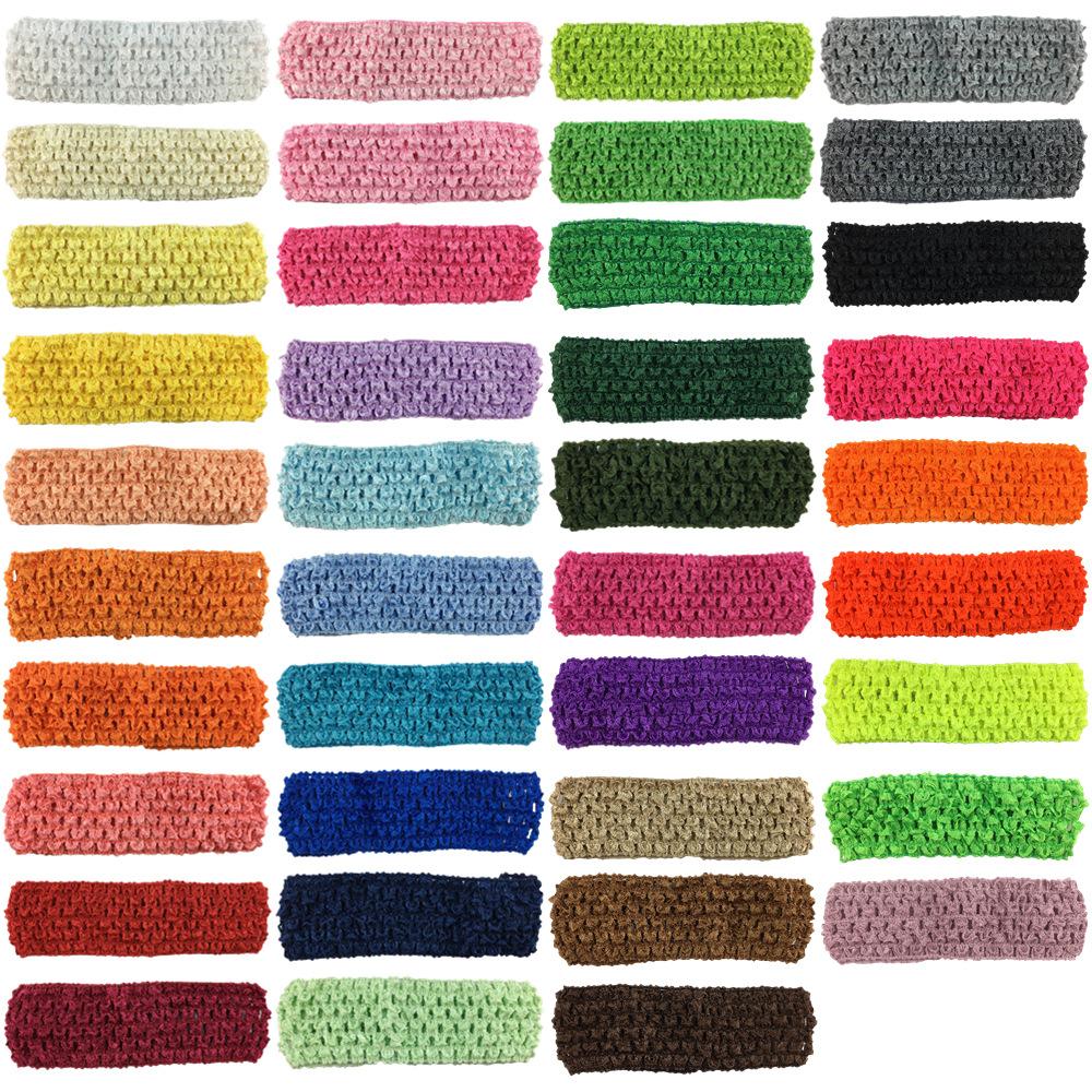 Silk Knitted Elastic Headband 1.5Inch Crochet Headband Crochet Headband 39 Colors Optional