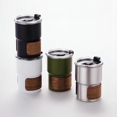 Stainless Steel American Coffee Cup Portable and Portable Cup with Lid, Anti Scalding Outdoor Camping Cup, Drinking Cup