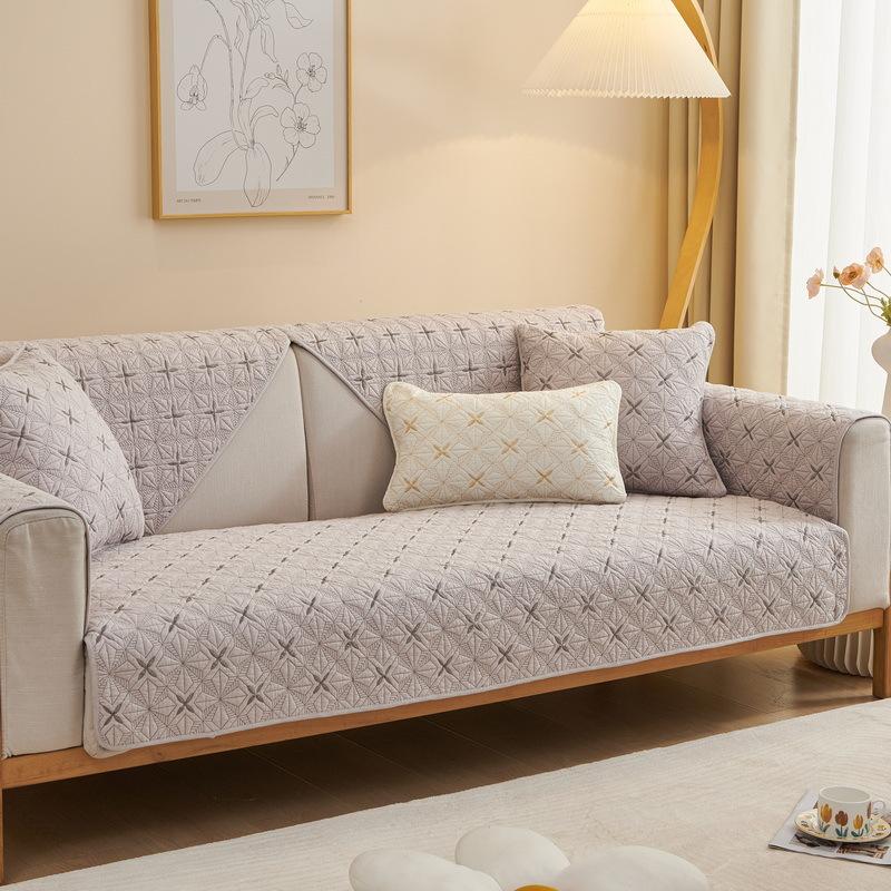 Four Seasons Cotton Sofa Cushion Non-slip Cotton Fabric Simple Modern Universal Cover Cover Towel Summer New Summer